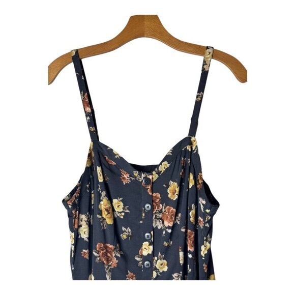 Torrid Tank Top Women 10 Black Floral Print Button Front Shirt Boho Festival - Picture 3 of 11